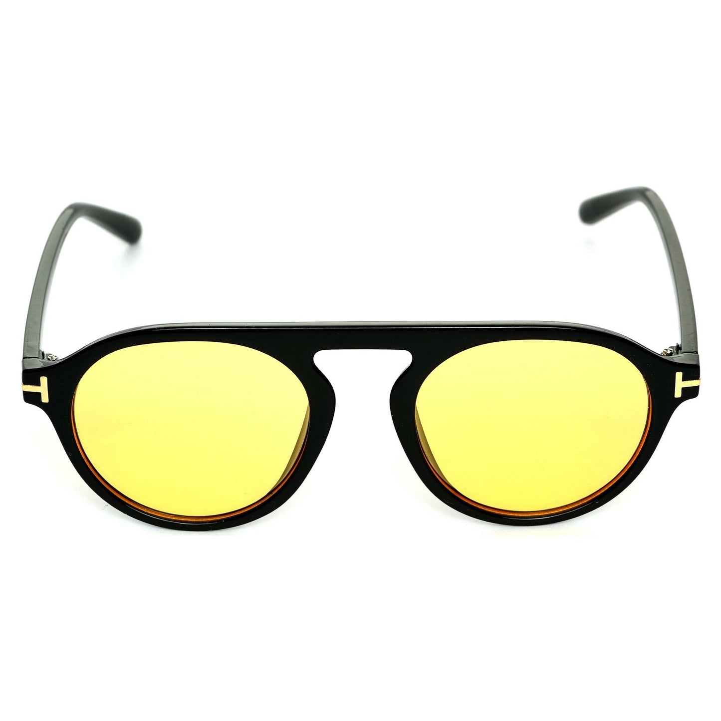 Round Yellow And Black Sunglasses For Men And Women-SunglassesCarts