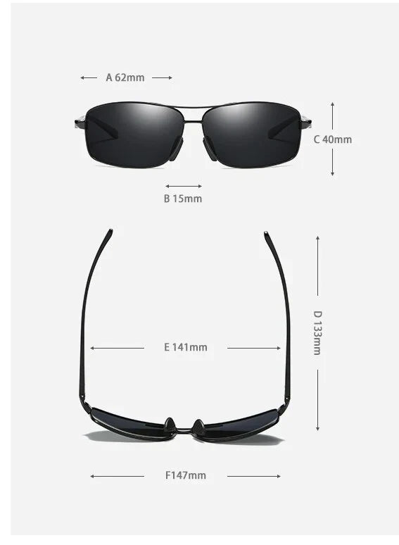 Classic Retro Polarized Rectangle Sports Sunglasses For Men And Women-SunglassesCarts