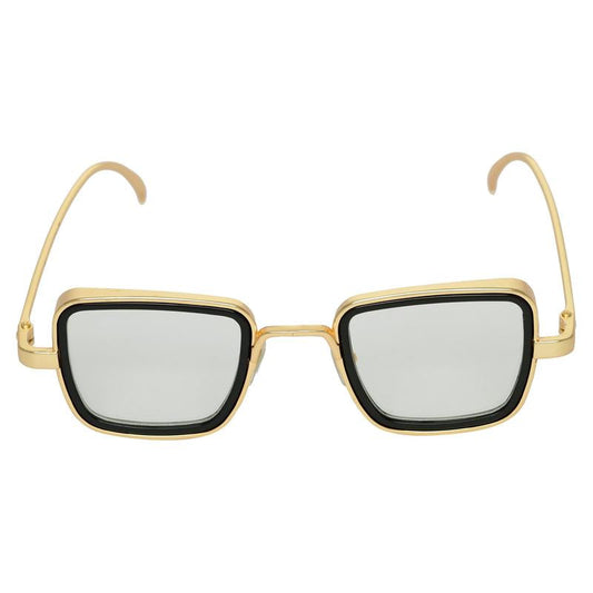 Transparent And Gold Retro Square Sunglasses For Men And Women-SunglassesCarts