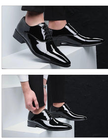 New Mens Wear Shiny Black Premium Design Quality Oxford Formal Shoes - SunglassesCarts