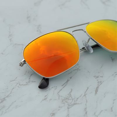 Raees Gold and Orange mercury Square Sunglasses For Men And Women-SunglassesCarts