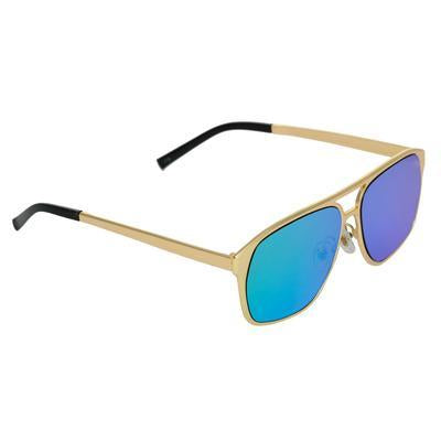 Rectangle Aqua Green And Gold Sunglasses For Men And Women-SunglassesCarts