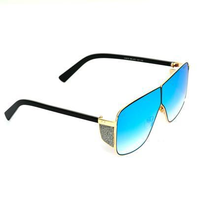 Square Aqua Blue And Black Sunglasses For Men And Women-SunglassesCarts