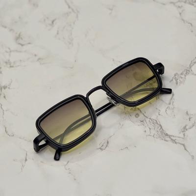 Shaded Yellow And Black Retro Square Sunglasses For Men And Women-SunglassesCarts