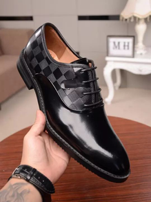 SunglassesCarts Black Checks Classy Office, Wedding, Party Wear Black Shoes With Lace-Up