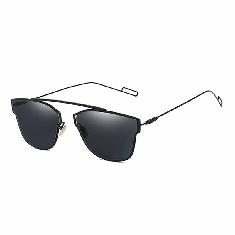 Retro Mirrored Cat Eye Rimless Sunglasses For Men And Women-SunglassesCarts