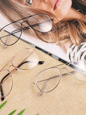 New Stylish Eyeglasses Aviator Metal Frame Reading Glasses Eyewear Vintage Women Men - SunglassesCarts
