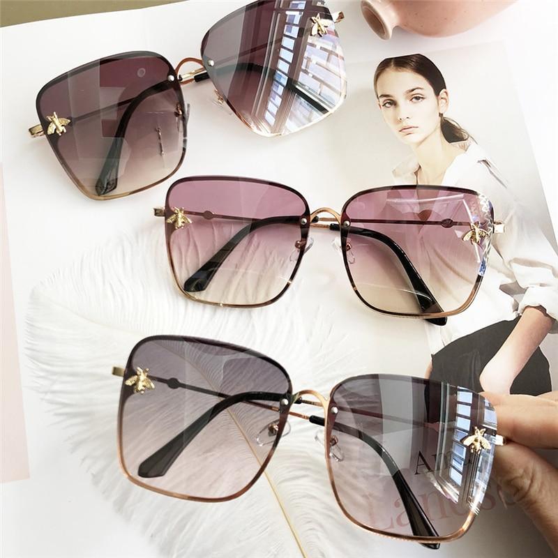Square Bee Gradient Sunglasses For Women-SunglassesCarts