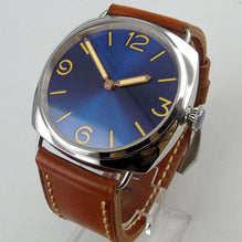 Classic Black blue Orange Sandwich Dial Hand Winding Leather Men's Watch-SunglassesCarts