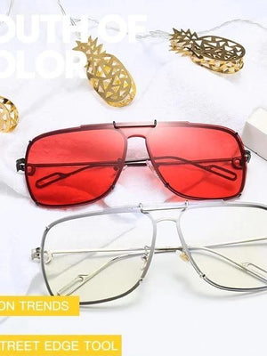 Stylish Rimless Pilot Vintage Gradient Sunglasses For Men And Women -SunglassesCarts
