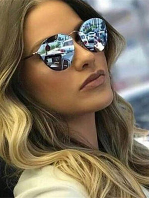 New Cat Eye Mirror Sunglasses For Women-SunglassesCarts