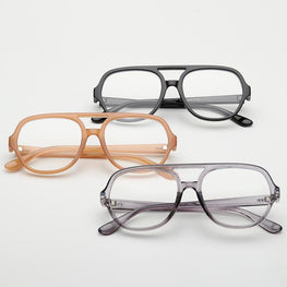 Retro Oversize Square Glasses Frame Classic Flat Light For Men And Women -SunglassesCarts