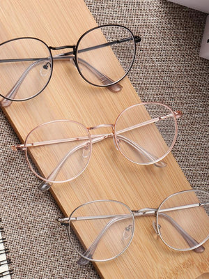 New Stylish Eyeglasses Round Metal Frame Reading Glasses Eyewear Vintage Women Men - SunglassesCarts
