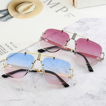New Stylish Semi Rim Less Square Sunglasses For Men And Women-SunglassesCarts