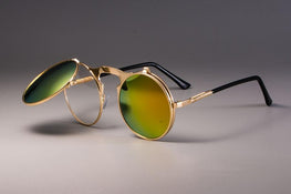 Vintage Round Flip Up Sunglasses For Men And Women-SunglassesCarts