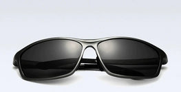 Polarized Designer Aluminum Leg with Spring Hinge Sports Rectangle Sunglasses For Men And Women-SunglassesCarts