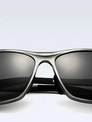 Polarized Designer Aluminum Leg with Spring Hinge Sports Rectangle Sunglasses For Men And Women-SunglassesCarts