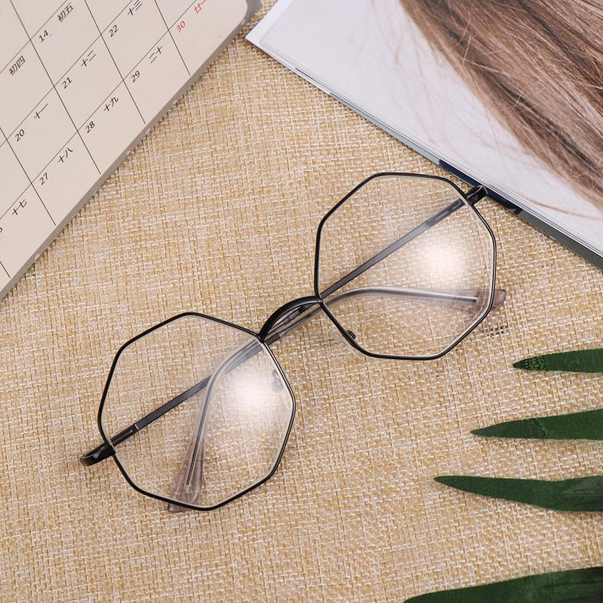 New Fashion Eyeglasses Hexagon Frame Reading Glasses Eyewear Men and Women - SunglassesCarts