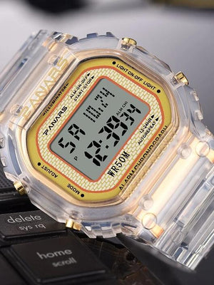 Luxury Transparent Square Sports Watches For Men And Women-SunglassesCarts
