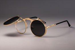 Vintage Round Flip Up Sunglasses For Men And Women-SunglassesCarts