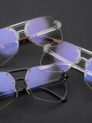 Square Hip Hop Fashion Brand Designer rimless Sunglasses Frame Men Women - SunglassesCarts