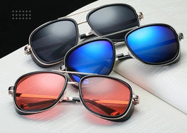 New Stylish Tony Stark Square Vintage Sunglasses For Men And Women-SunglassesCarts