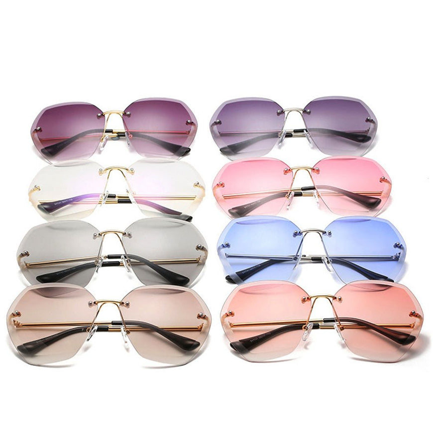 Trendy Rim Less Transparent Sunglasses For Women-SunglassesCarts