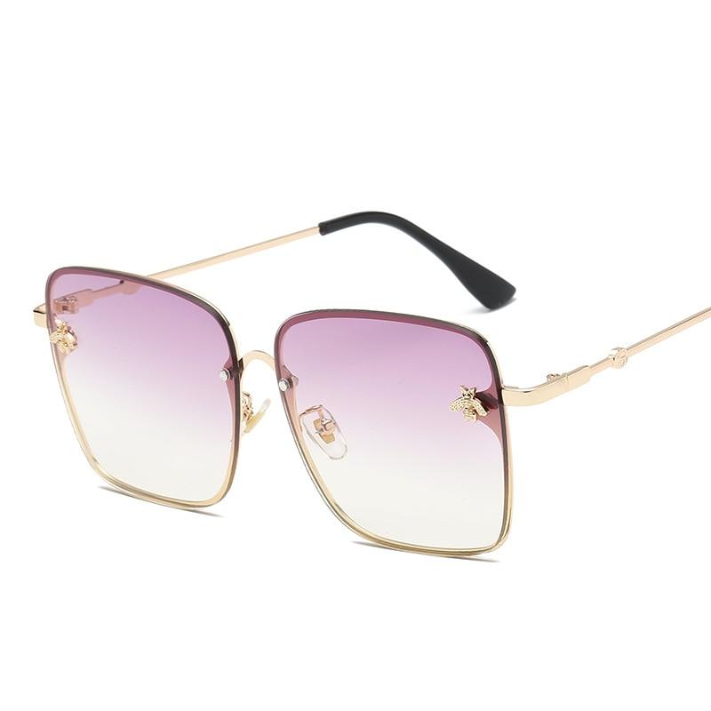 Stylish Square Bee Retro Sunglasses For Women-SunglassesCarts
