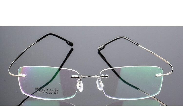 Rimless Titanium Glasses Frames Men Flexible Optical Frame Retro Glasses - SunglassesCarts