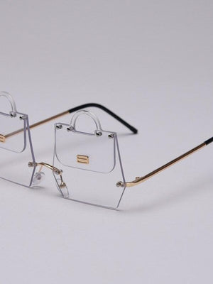 Unique Style Handbag Shape Rimless Sunglasses For Women -SunglassesCarts