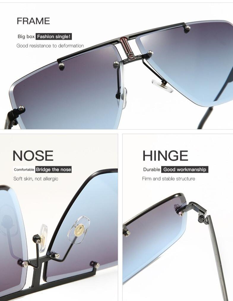 2020 Summer New Fashion Square Rimless Sunglasses For Men And  Women-SunglassesCarts