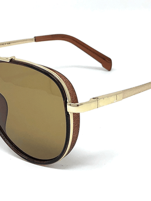 Classic Metal Frame Aviator Brown Sunglasses For Men And Women-SunglassesCarts