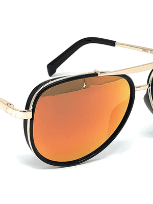 Classic Metal Frame Aviator Orange Mercury Sunglasses For Men And Women-SunglassesCarts