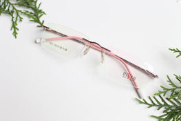 SunglassesCarts Pink Attractive Rimless Spectacle Eye Frames