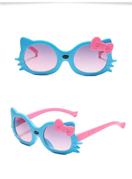 Blue Round Cat Eye Sport Sunglasses For Boys And Girls-SunglassesCarts (4+ Kids Sunglasses)