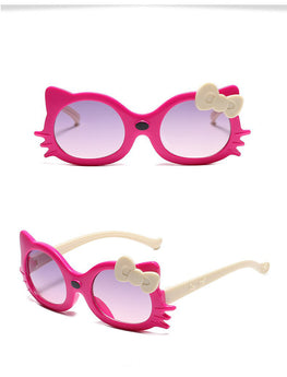 Dark Pink Round Cat Eye Sport Sunglasses For Boys And Girls-SunglassesCarts (4+ Kids Sunglasses)
