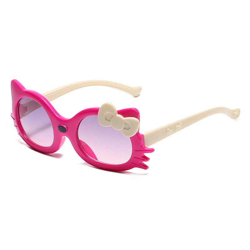 Dark Pink Round Cat Eye Sport Sunglasses For Boys And Girls-SunglassesCarts (4+ Kids Sunglasses)