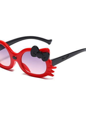 Red Round Cat Eye Sport Sunglasses For Boys And Girls-SunglassesCarts (4+ Kids Sunglasses)