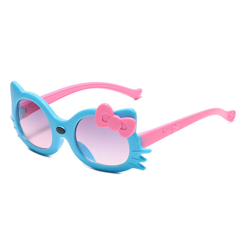 Blue Round Cat Eye Sport Sunglasses For Boys And Girls-SunglassesCarts (4+ Kids Sunglasses)